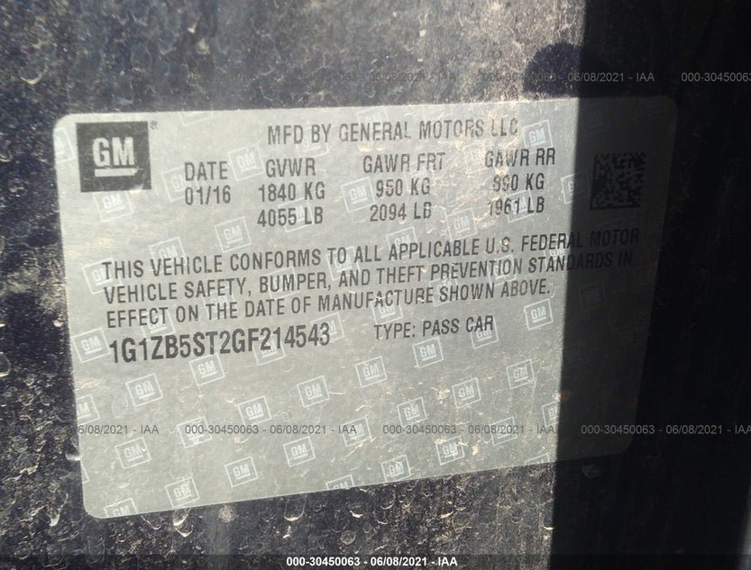 1G1ZB5ST2GF214543