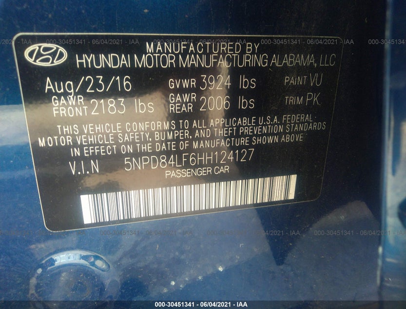 5NPD84LF6HH124127