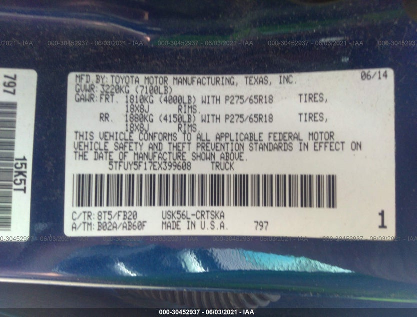 5TFUY5F17EX399608
