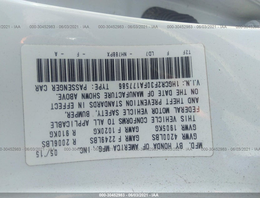 1HGCR2F30FA177586