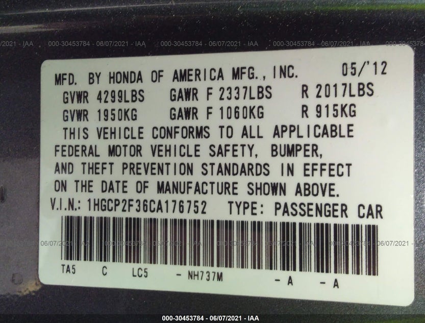 1HGCP2F36CA176752