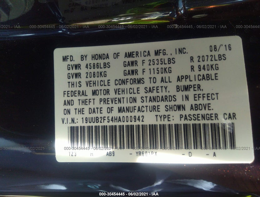 19UUB2F54HA000942