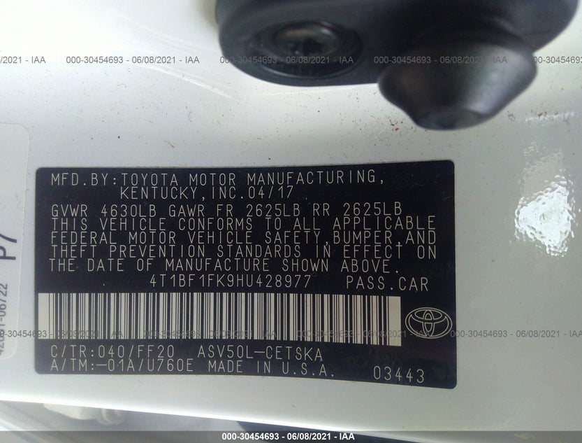 4T1BF1FK9HU428977