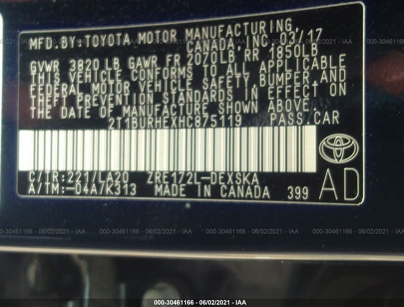 2T1BURHEXHC875119
