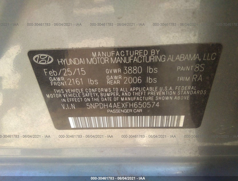 5NPDH4AEXFH650574