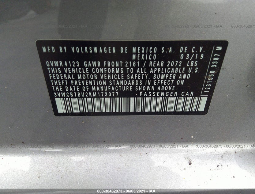 3VWCB7BU2KM173077