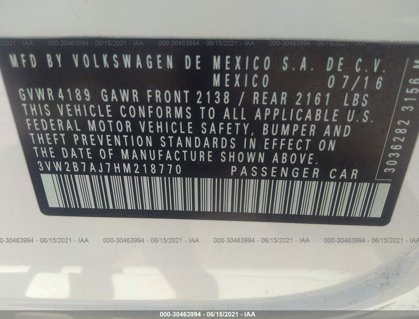 3VW2B7AJ7HM218770