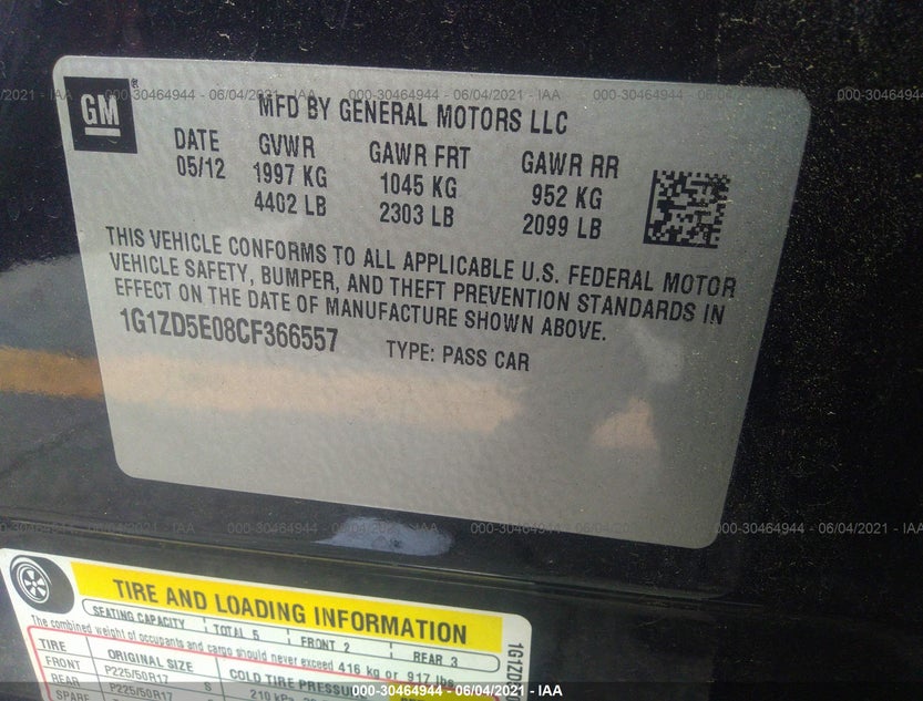 1G1ZD5E08CF366557