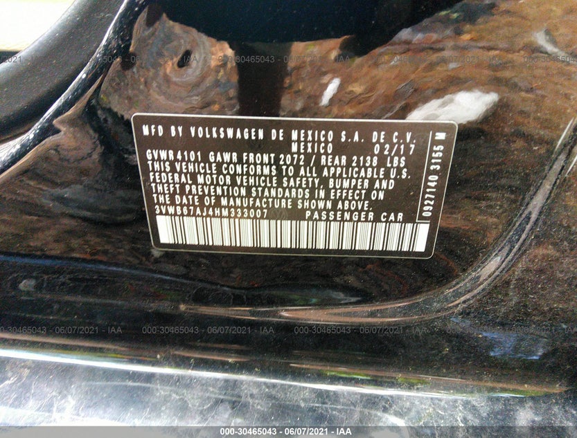 3VWB67AJ4HM333007