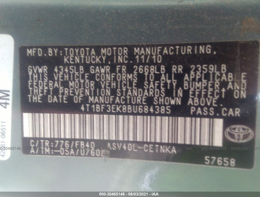 4T1BF3EK8BU684385