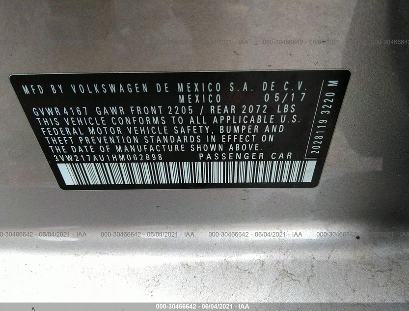 3VW217AU1HM062898