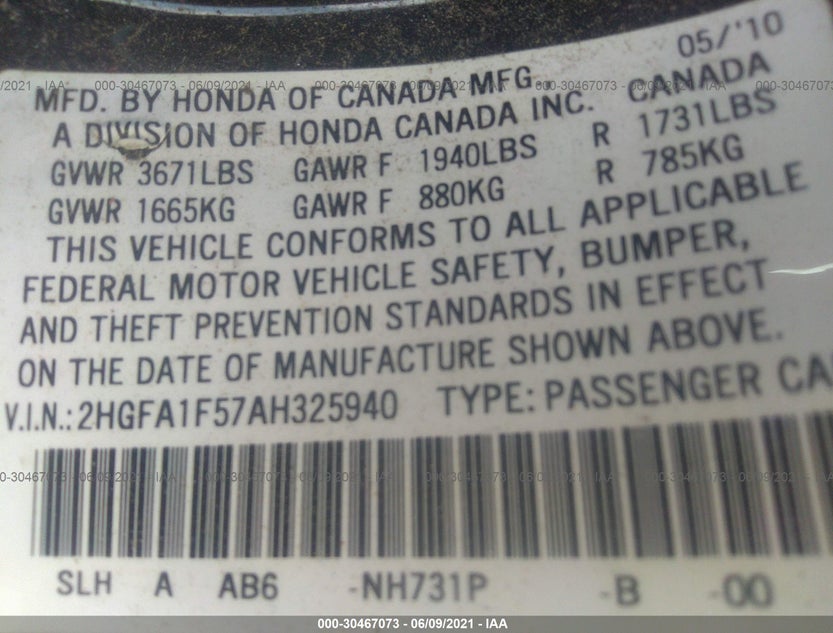 2HGFA1F57AH325940