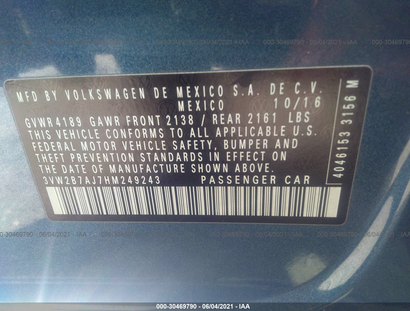 3VW2B7AJ7HM249243
