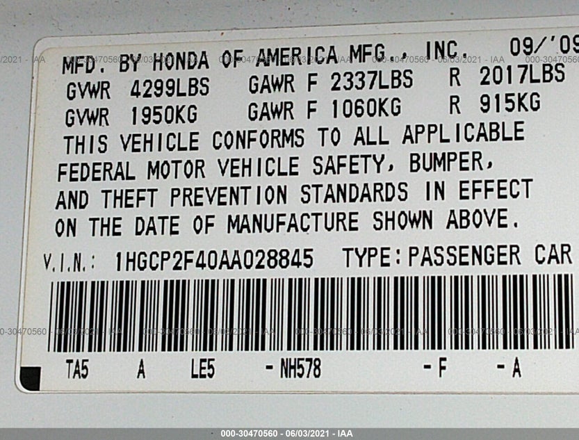 1HGCP2F40AA028845
