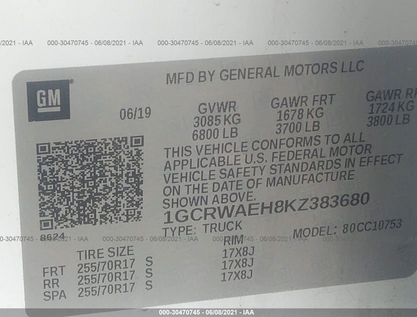1GCRWAEH8KZ383680