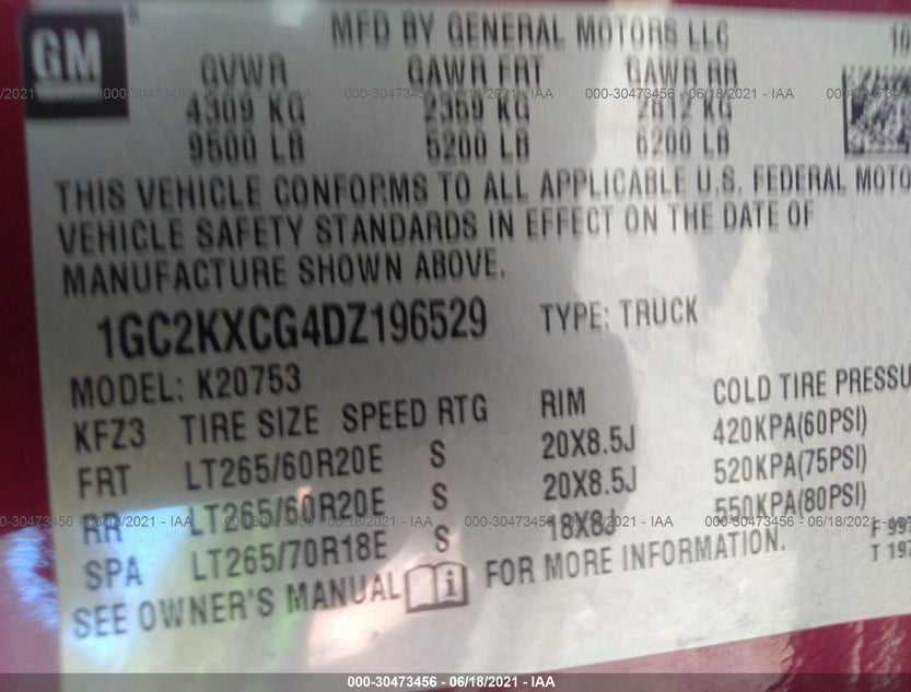 1GC2KXCG4DZ196529