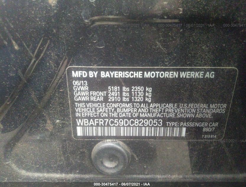 WBAFR7C59DC829053