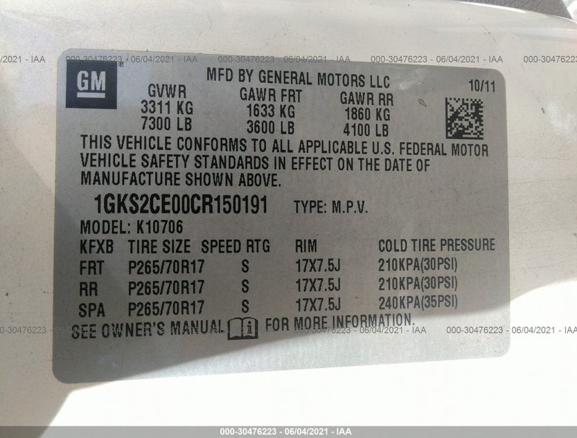 1GKS2CE00CR150191