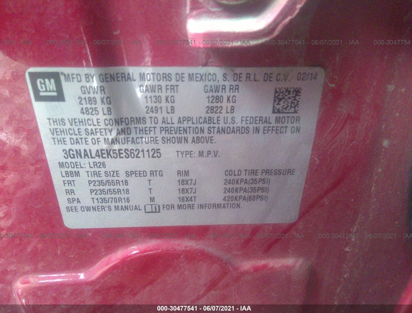 3GNAL4EK5ES621125