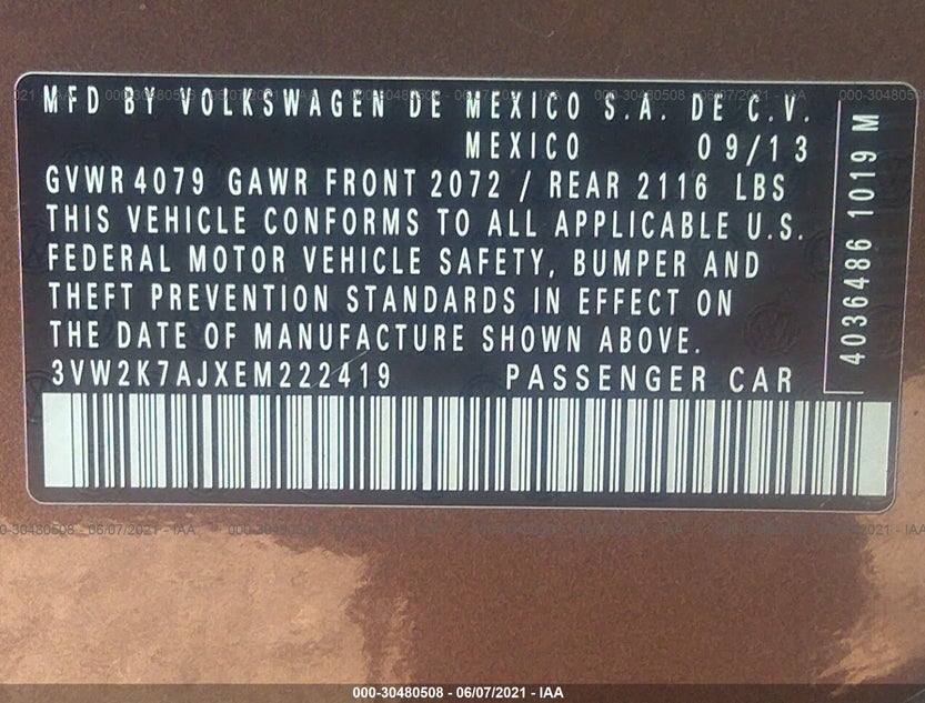 3VW2K7AJXEM222419