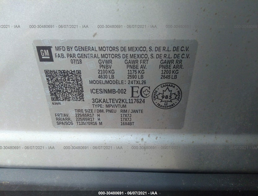 3GKALTEV2KL117624