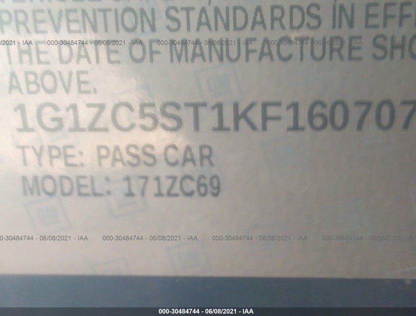 1G1ZC5ST1KF160707