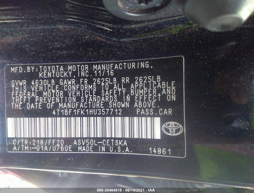 4T1BF1FK1HU357712