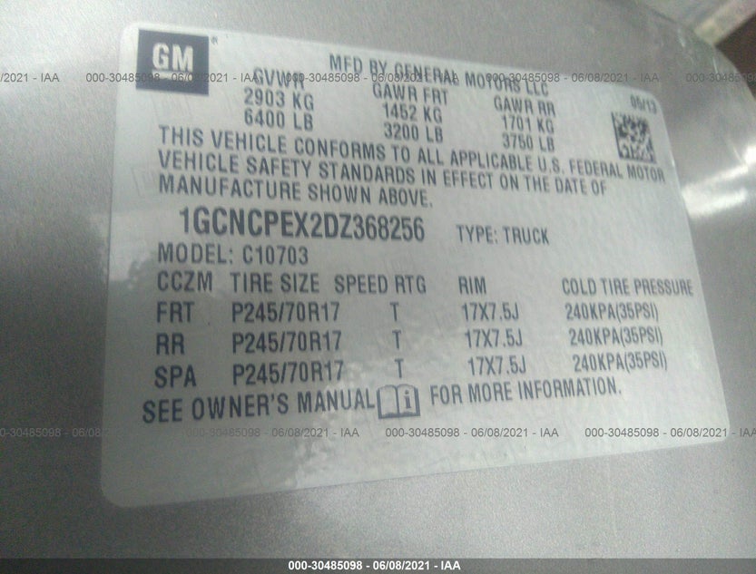 1GCNCPEX2DZ368256