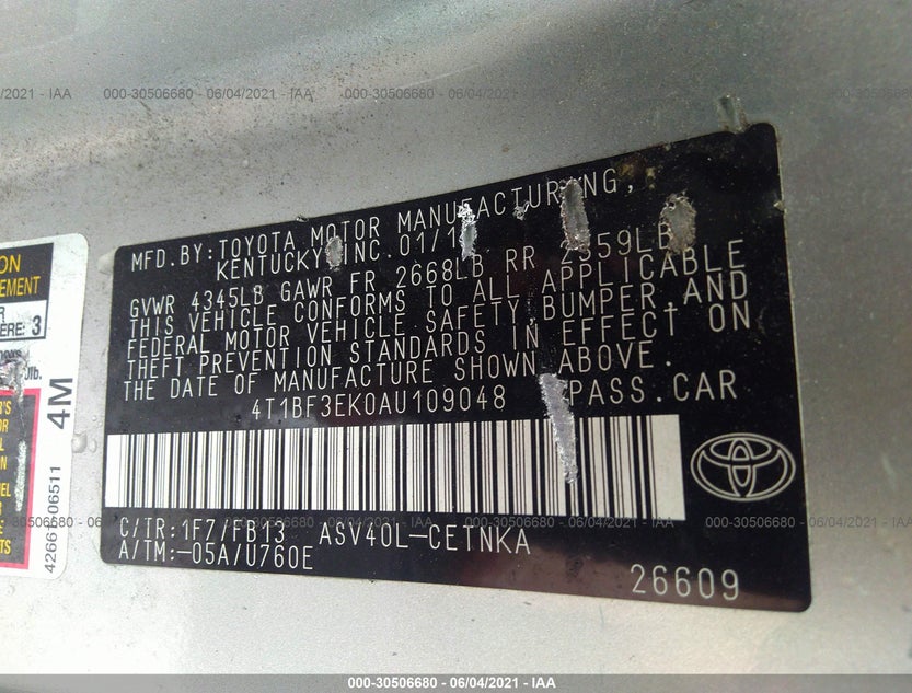 4T1BF3EK0AU109048