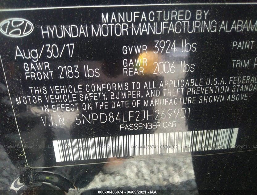5NPD84LF2JH269901