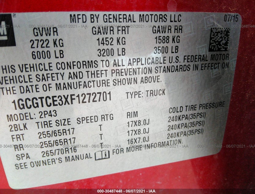 1GCGTCE3XF1272701