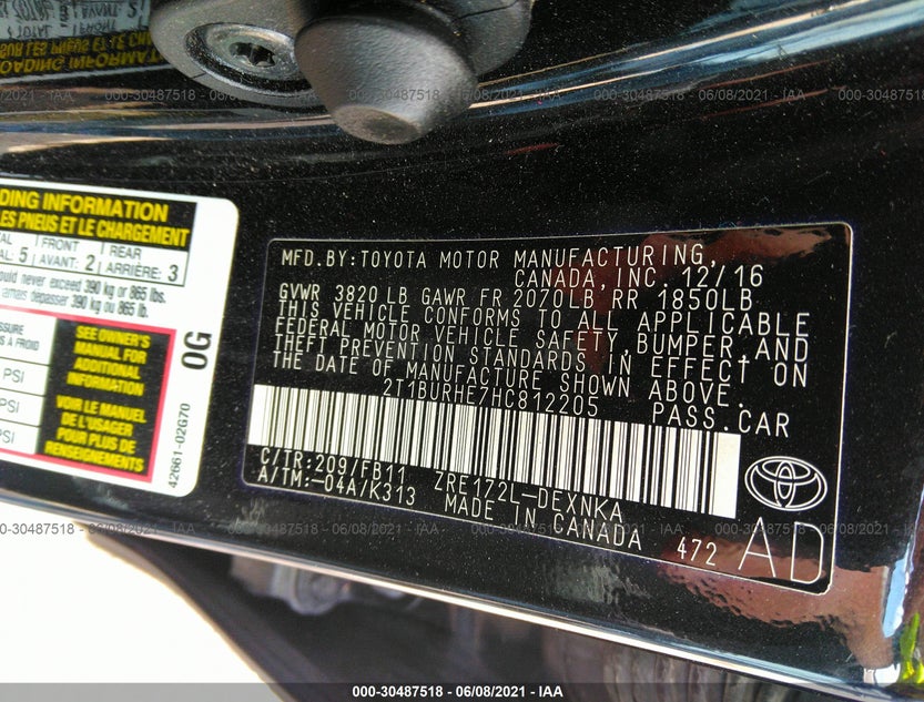 2T1BURHE7HC812205