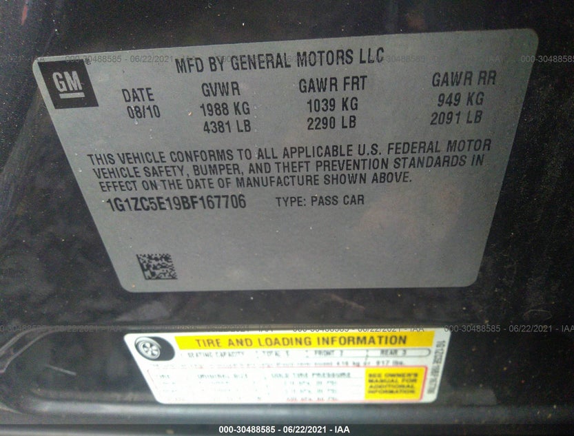 1G1ZC5E19BF167706