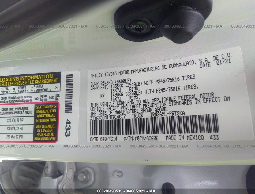 3TYAX5GN1MT014057