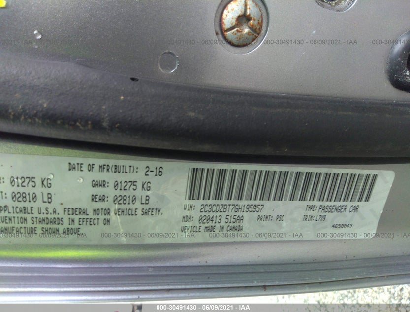 2C3CDZBT7GH195957