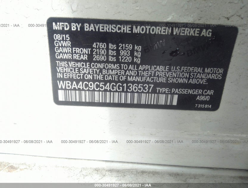 WBA4C9C54GG136537