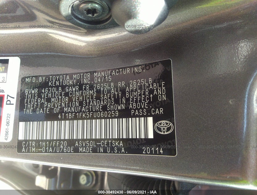 4T1BF1FK5FU060259