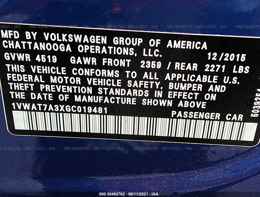 1VWAT7A3XGC019481