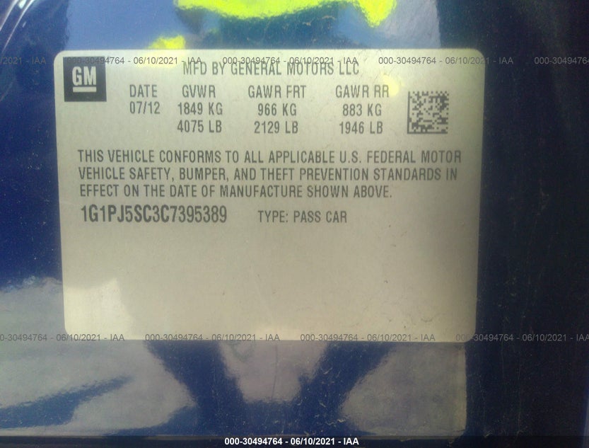 1G1PJ5SC3C7395389