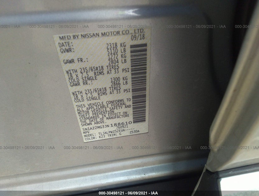 5N1AZ2MG3JN188610