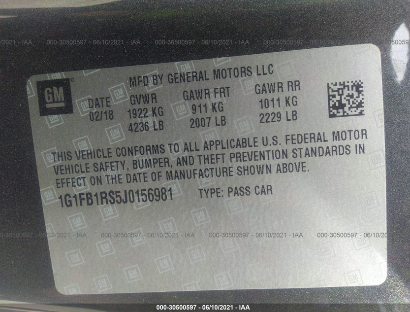 1G1FB1RS5J0156981