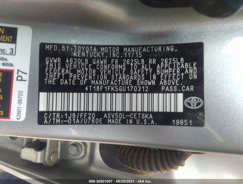 4T1BF1FK5GU170312