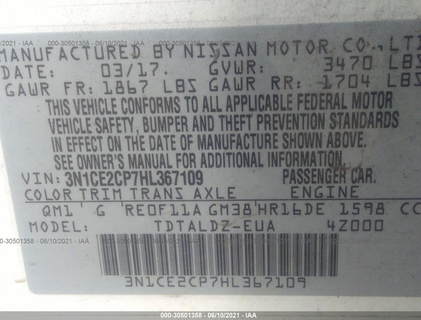 3N1CE2CP7HL367109