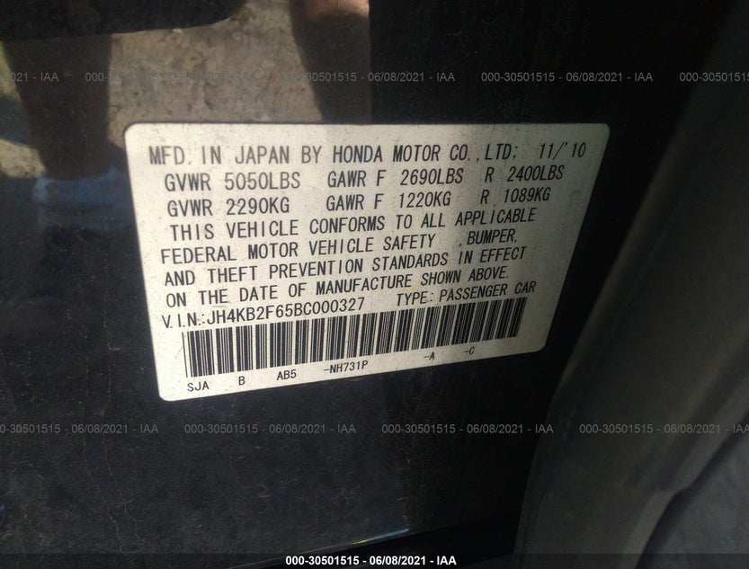 JH4KB2F65BC000327