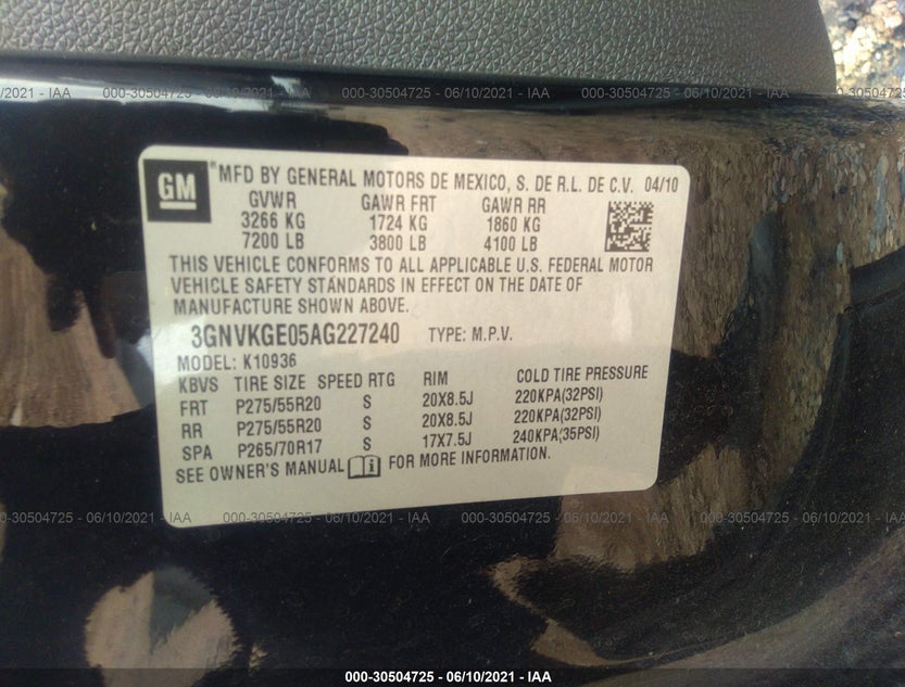 3GNVKGE05AG227240