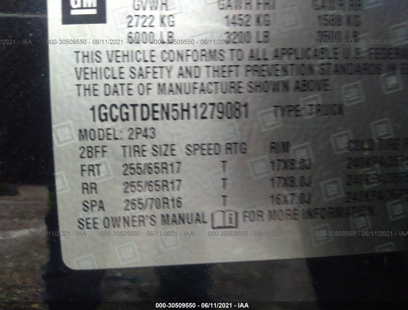 1GCGTDEN5H1279081