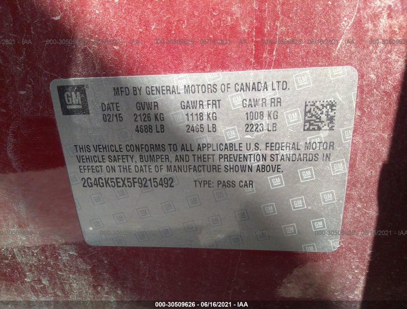 2G4GK5EX5F9215492