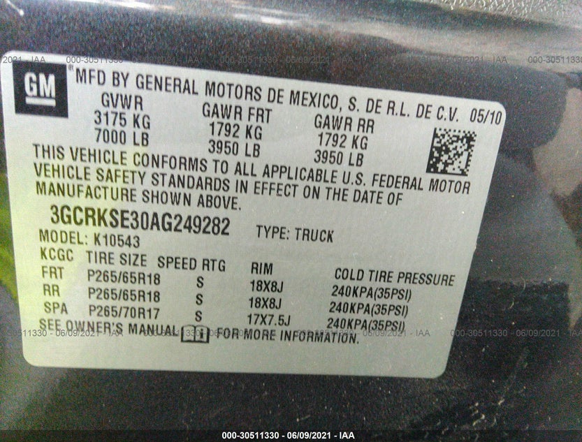 3GCRKSE30AG249282