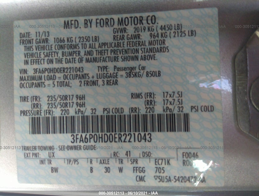 3FA6P0HD0ER221043