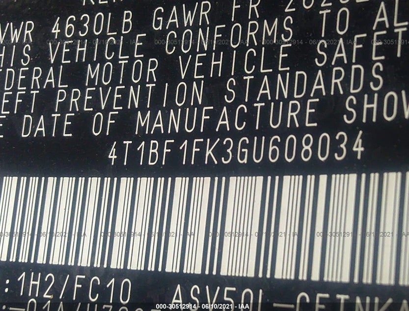4T1BF1FK3GU608034